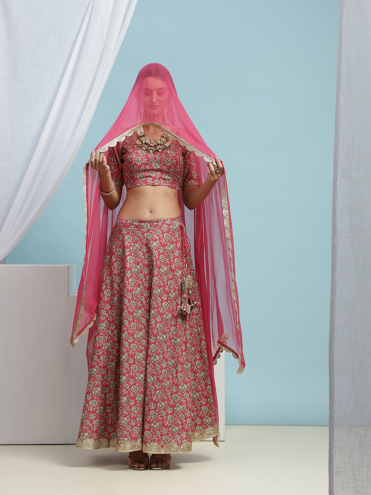 Ready to Wear Printed Lehenga & Blouse With Dupatta