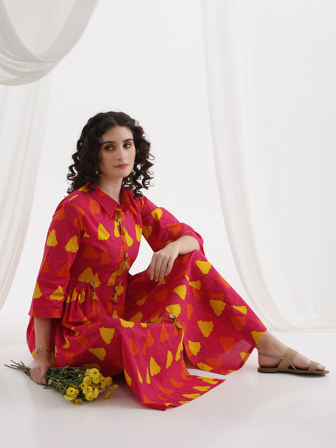 Women Floral Printed Fit & Flare Midi Dress