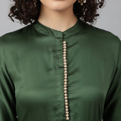 Green printed Kurta with Palazzos with dupatta