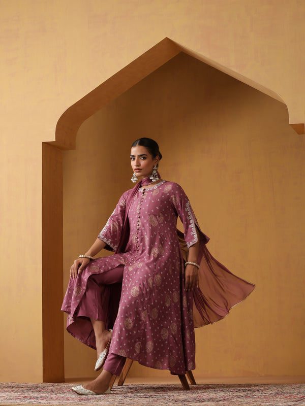 Khushal K Women Ethnic Motifs Embroidered Pure Cotton Kurta set