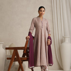 Khushal K Women Floral Printed Cotton A-Line Kurta set