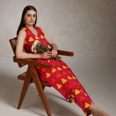 Khushal K Women Geometric Printed Cotton Kurta set