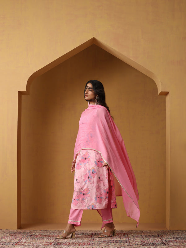 Khushal K Women Floral Printed Regular Kurta set