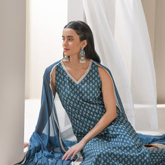 Women Ethnic Motifs Printed Regular Pure Cotton Kurta with Palazzos & With Dupatta