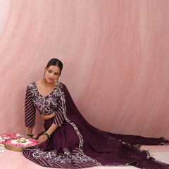 Floral Printed Gotta Patti Ready to Wear Lehenga & Choli With Dupatta