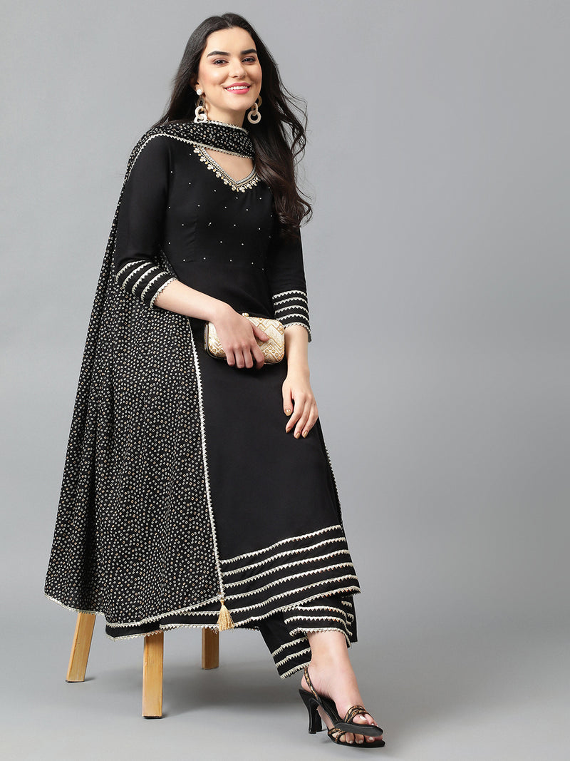 Khushal K Women Regular Gotta Patti Kurta Sets