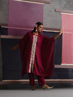 Khushal K Women Mandarin collar Maroon Kaftan set