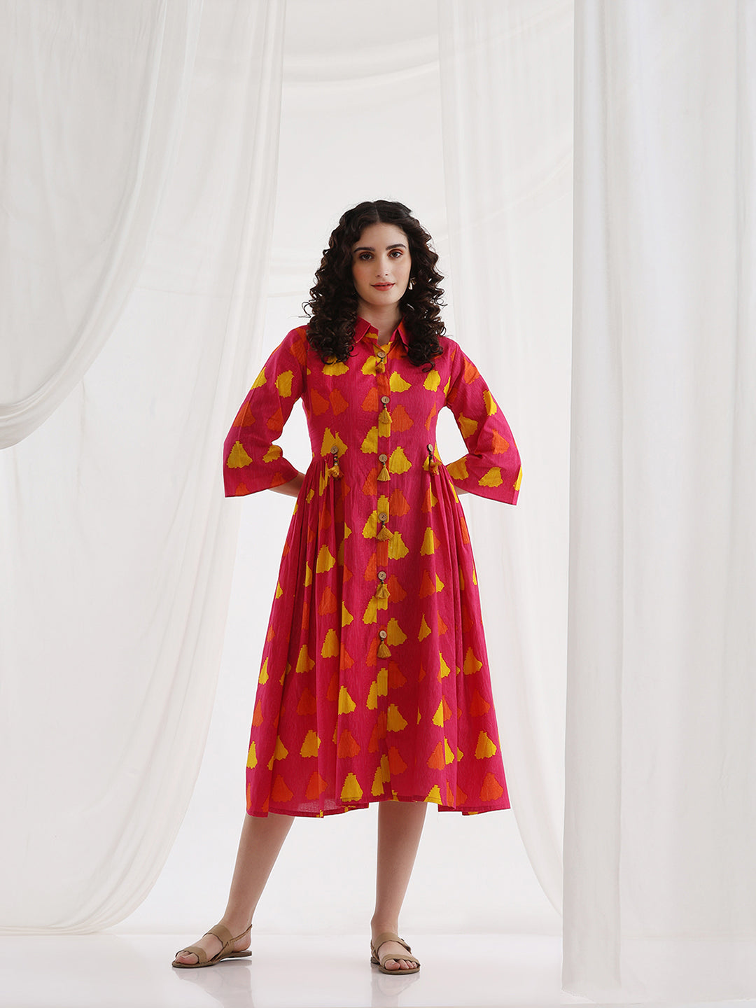 Women Floral Printed Fit & Flare Midi Dress