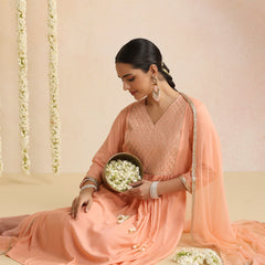 Women Ethnic Motifs Embroidered Empire Sequinned Kurta with Trousers & With Dupatta