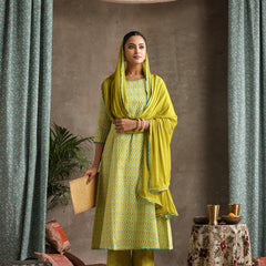 Khushal K Women Printed Regular Pure Cotton Kurta set