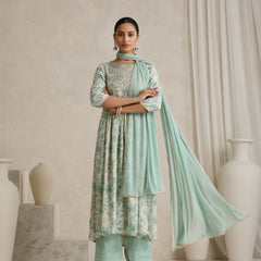 Khushal K Women Floral Printed  Thread Work Kurta set