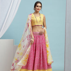 Printed Cotton Ready to Wear Lehenga & Blouse With Dupatta
