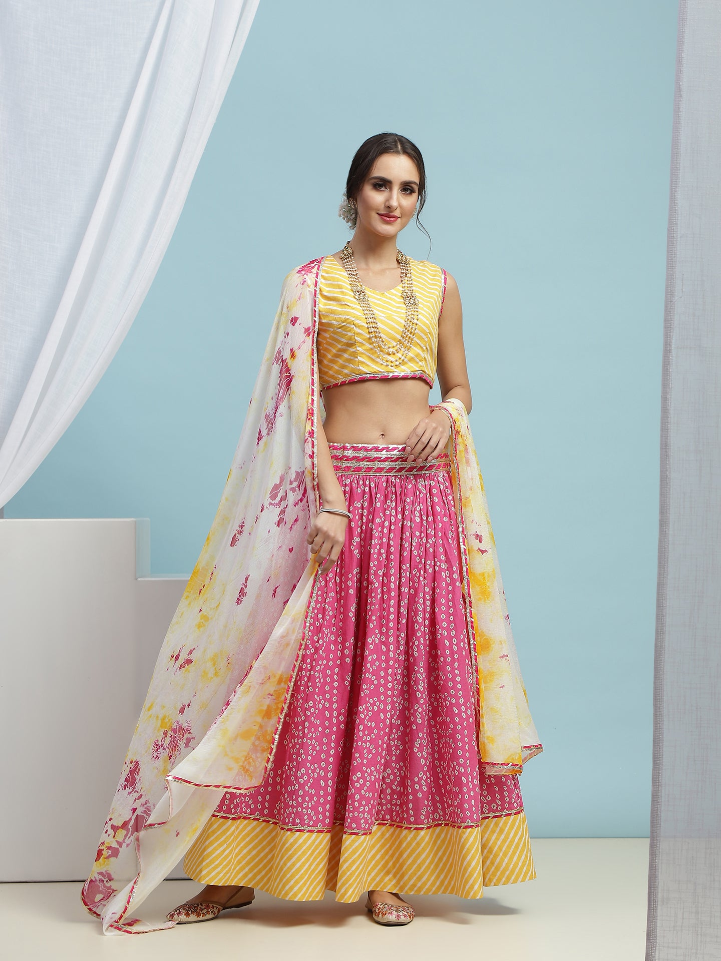 Printed Cotton Ready to Wear Lehenga & Blouse With Dupatta