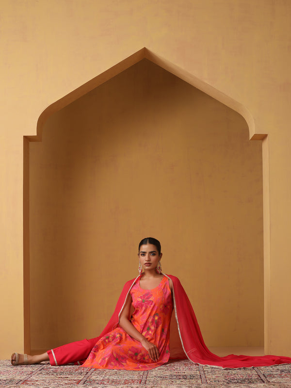 Khushal K Women Ethnic Motifs Printed Cotton Kurta set