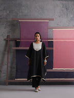 Khushal K Women Embroidered Black Printed Kaftan set