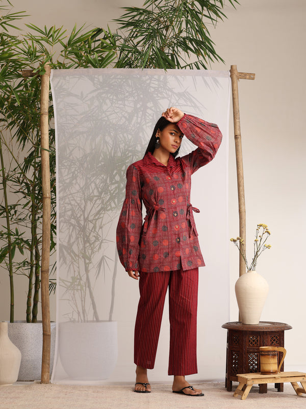 Khushal K Women Co-Ords set - Maroon