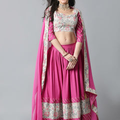 Floral Printed Gotta Patti Ready To Wear Lehenga & Blouse With Dupatta
