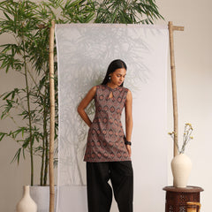 Khushal K Women Cotton kurti With Farshi Salwar - Black
