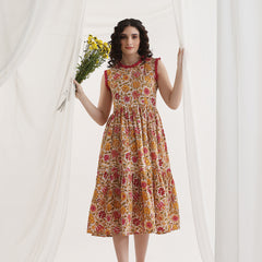 Women Floral Print Fit & Flare Midi Dress
