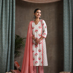 Khushal K Women Floral Printed Regular Straight Kurta set