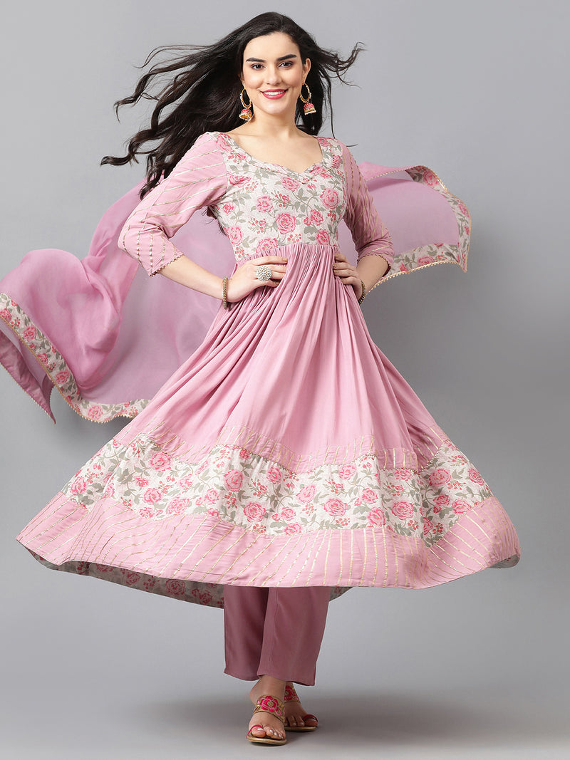 Women Floral Printed Regular Kurta with Palazzos & With Dupatta