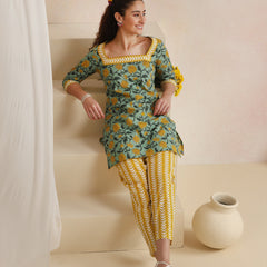 Khushal K Women Co-Ords Set - Green