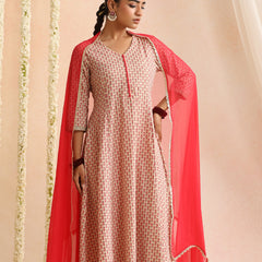 Women Ethnic Motifs Printed Pure Cotton Kurta & Trouser With Dupatta