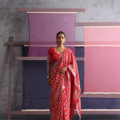 Women Hand Block Cotton Linen Printed saree