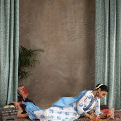 Floral Printed Pure Cotton A-Line Kurta With Palazzos And Dupatta