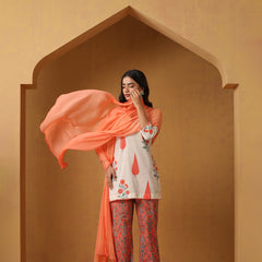 Khushal K Women Floral Printed Regular Pure Cotton Kurta set