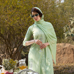 Khushal K Women Printed Regular Pure Cotton green Kurta & Palazzo With Dupatta