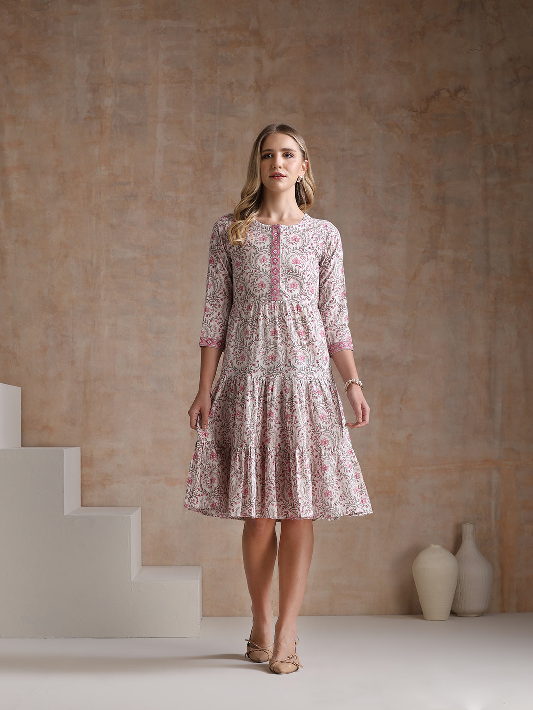 Women Ethnic Motifs Printed A-Line Dress
