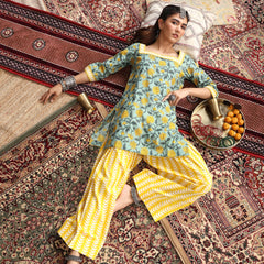 Khushal K Women Cotton Kurta Farsi Salwar Set - Green