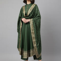 Green printed Kurta with Palazzos with dupatta