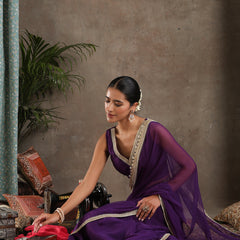 Poly Chiffon Fashion Saree