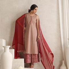 Women Floral Printed Regular Pure Cotton Kurta with Palazzos & With Dupatta