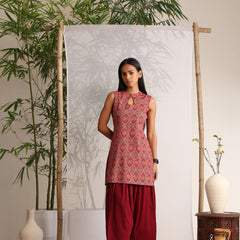 Khushal K Women Cotton kurti With Farshi Salwar - Maroon