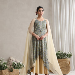 Khushal K Floral Printed A-Line Kurta set
