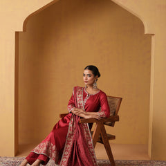 Khushal K Women Ethnic Motifs Embroidered Regular Kurta set