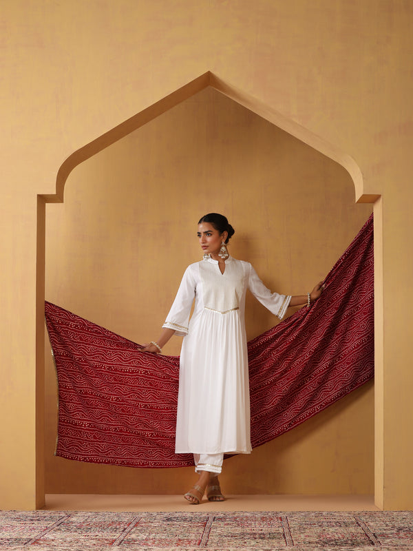 Khushal K Women Ethnic Motifs Embroidered Regular Kurta set