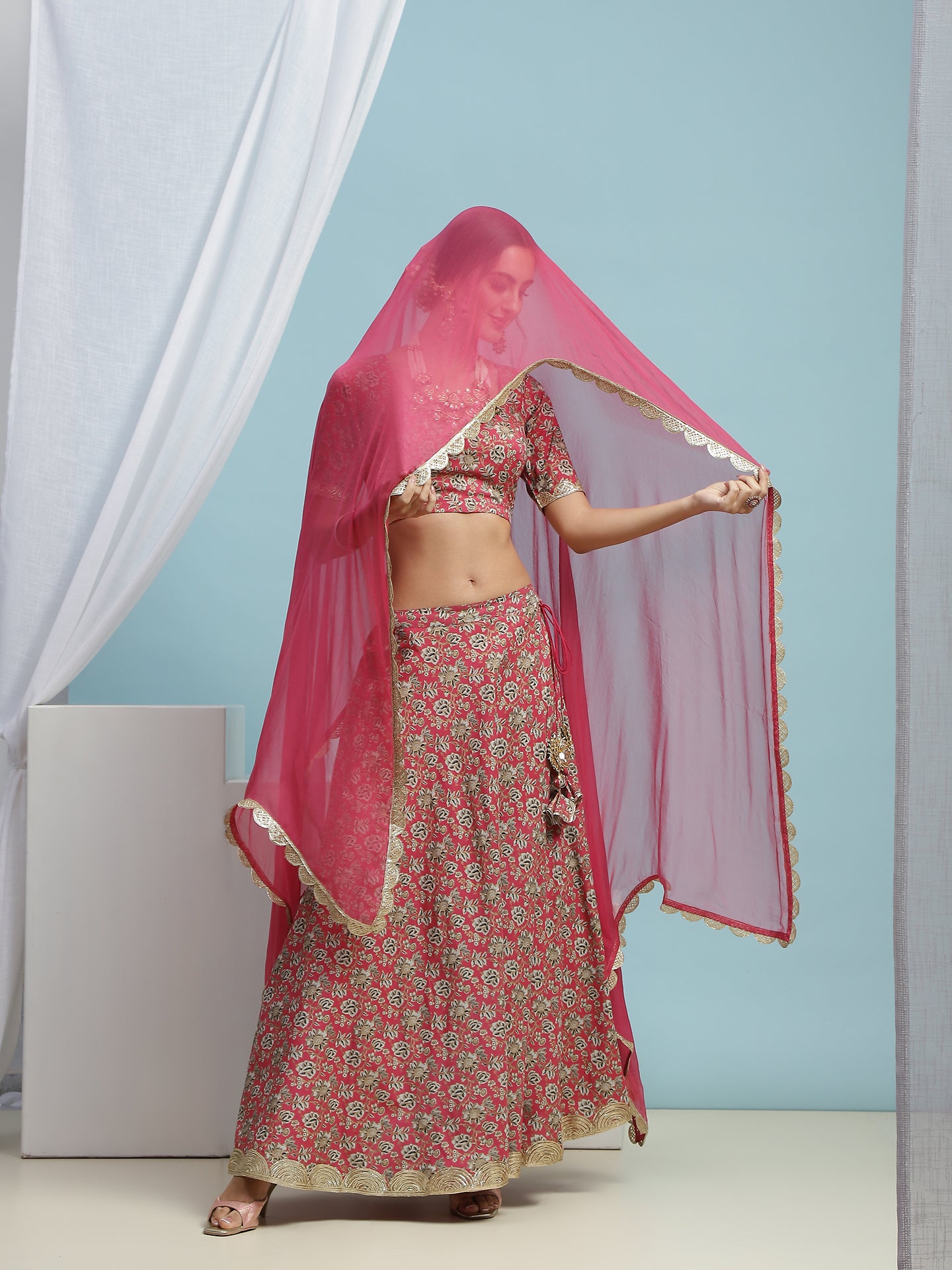 Ready to Wear Printed Lehenga & Blouse With Dupatta