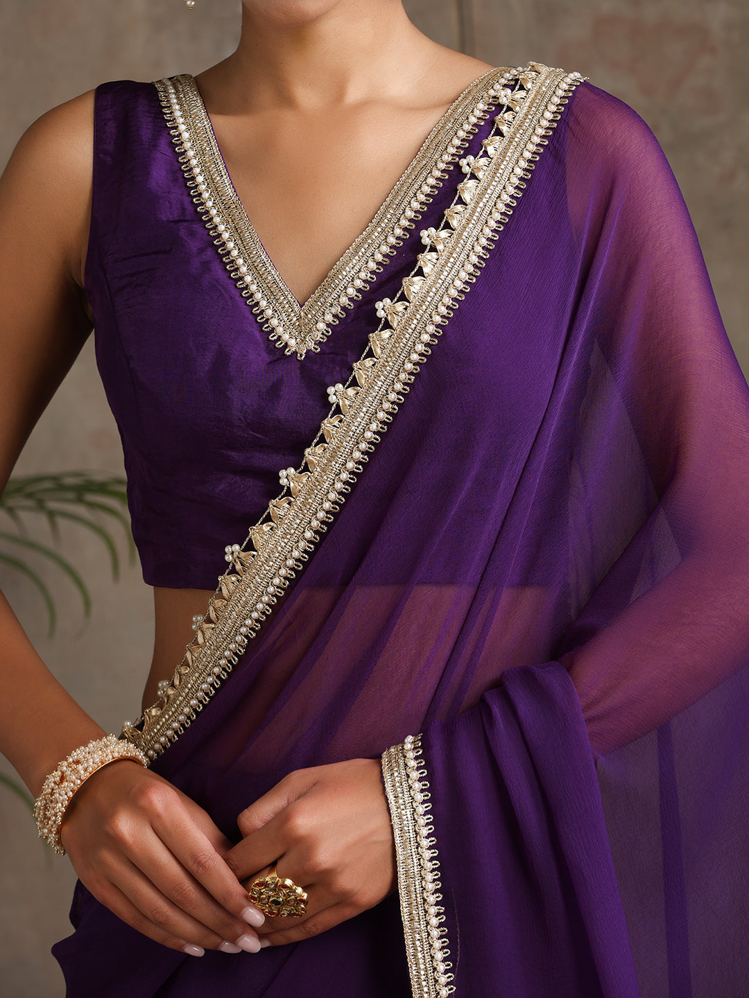 Poly Chiffon Fashion Saree