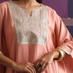 Khushal K Women Motifs Yoke Design Kaftan set
