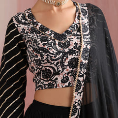 Floral Printed Gotta Patti Ready to Wear Lehenga & Choli With Dupatta