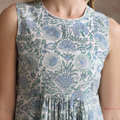 Floral Printed Cotton Fit & Flare Dress