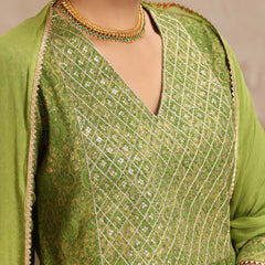 Women Ethnic Motifs Printed Sequinned Anarkali Kurta with Trousers & Dupatta
