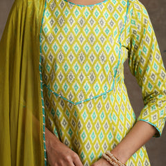 Khushal K Women Printed Regular Pure Cotton Kurta set