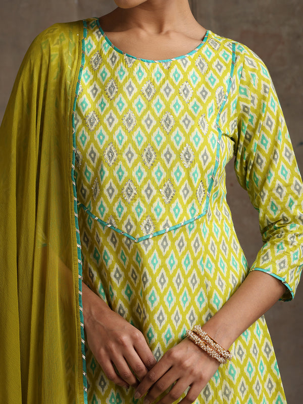 Khushal K Women Printed Regular Pure Cotton Kurta set