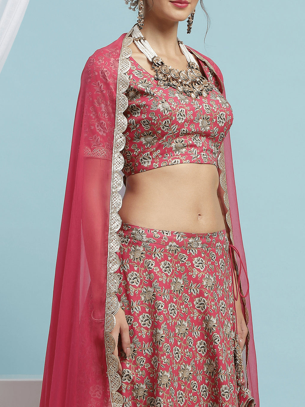Ready to Wear Printed Lehenga & Blouse With Dupatta