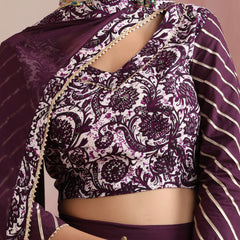 Floral Printed Gotta Patti Ready to Wear Lehenga & Choli With Dupatta